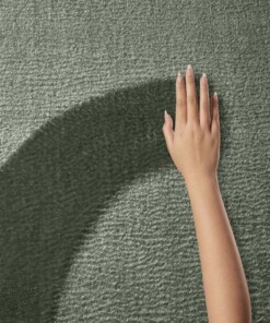 Alfombra redonda suave - Loft verde oscuro (lavable a 30 °C) - close up, thumbnail Alfombra redonda suave - Loft verde oscuro (lavable a 30 °C) - close up, thumbnail