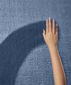 Alfombra redonda suave - Loft azul oscuro (lavable a 30 °C) - close up, thumbnail Alfombra redonda suave - Loft azul oscuro (lavable a 30 °C) - close up, thumbnail