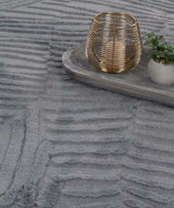 Alfombra suave - Emily Striped antracita - close up, thumbnail