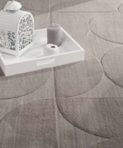 Alfombra suave - Emily Circles topo - close up, thumbnail