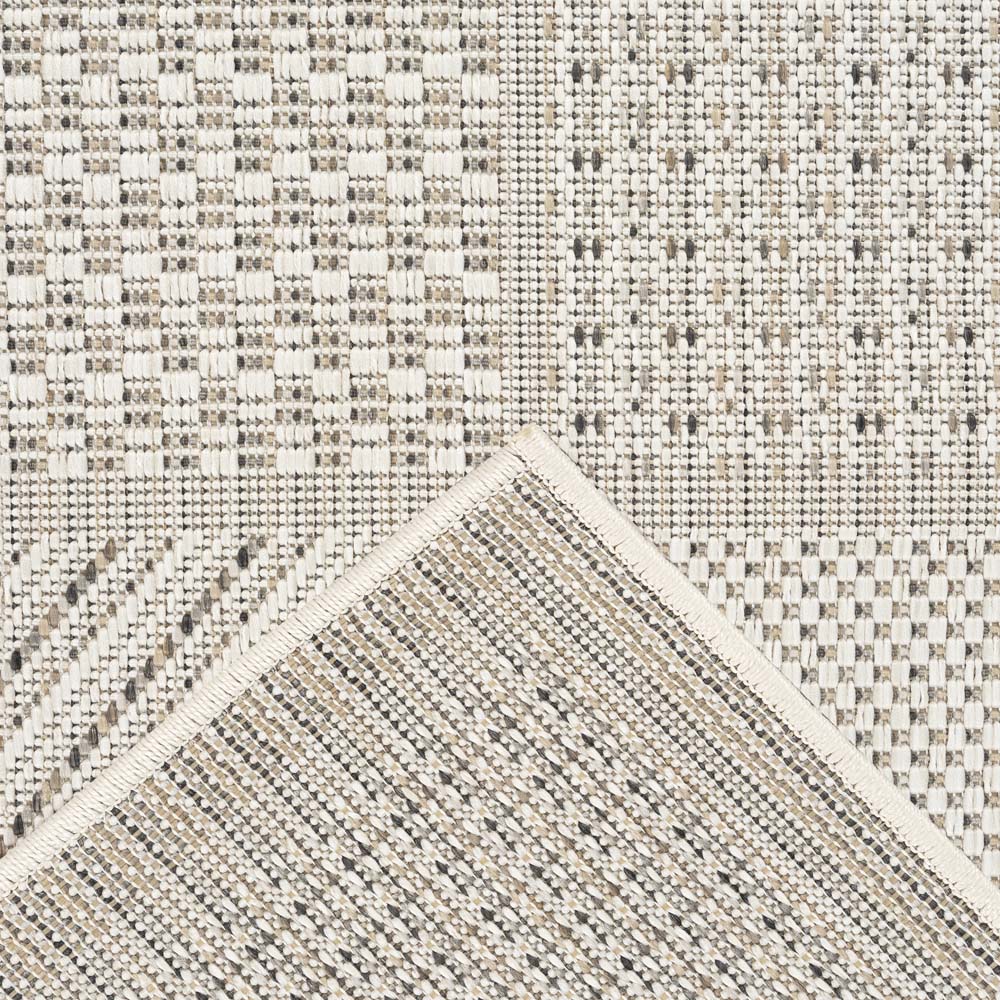 Alfombra exterior cuadros - Lyra beige/gris - close up Alfombra exterior cuadros - Lyra beige/gris - close up