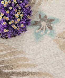 Alfombra exterior flores - Yara gris - close up, thumbnail