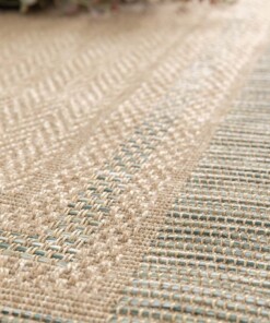 Alfombra Exterior Cuadrada - Corde Cadre Natural/Verde