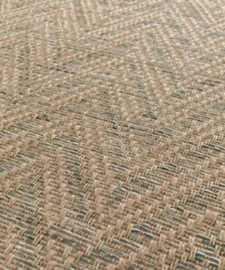 Alfombra con zigzag exterior - Corde Chevron natural/verde