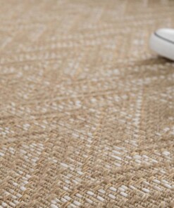 Alfombra con zigzag exterior - Corde Chevron natural/blanco