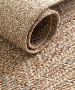 Alfombra con zigzag exterior - Corde Chevron natural/sunset