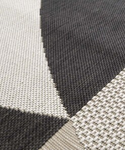 Alfombra Exterior Abstracta - Verdance Celeste Negro/Beige