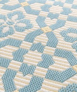 Alfombra de exterior redonda - Bubbly Tulip turquesa