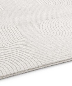 Alfombra redonda suave​ - Fuzz Waves crema - close up, thumbnail