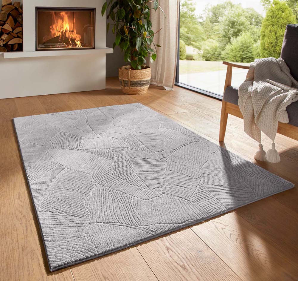 Alfombra suave - Fuzz Leaf gris - sfeer Alfombra suave - Fuzz Leaf gris - sfeer