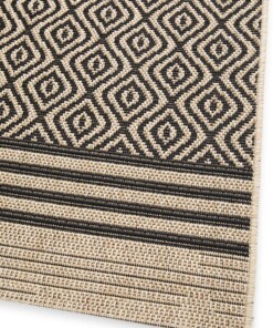 Alfombra Exterior Cuadros - Bask Pavilion Beige/Negro