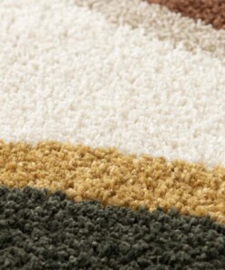 Alfombra de Pelo Largo - Mirage Rivage Verde Oliva/Amarillo