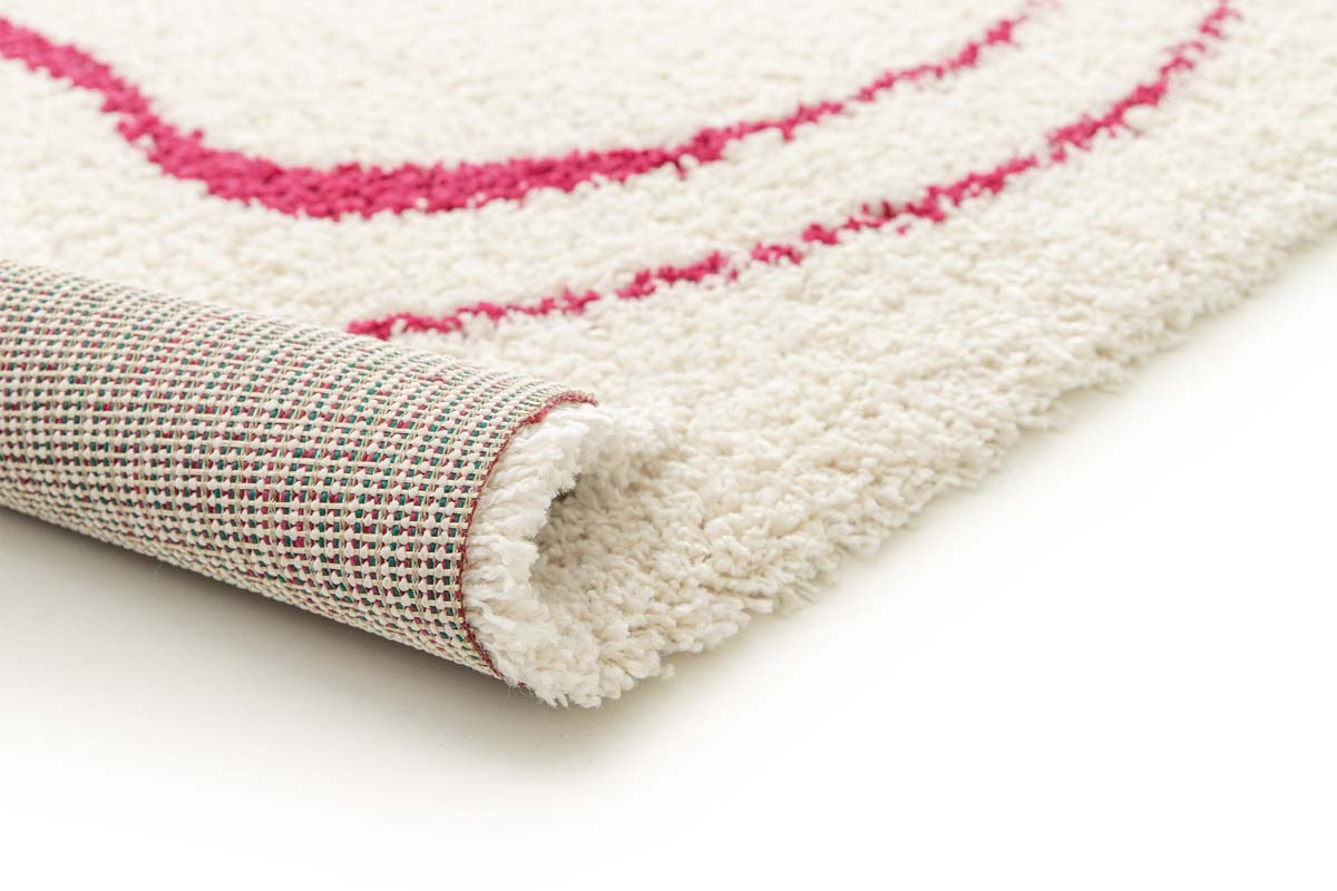 Alfombra de Pelo Largo - Mirage Méandre Marfil/Frambuesa Alfombra de Pelo Largo - Mirage Méandre Marfil/Frambuesa