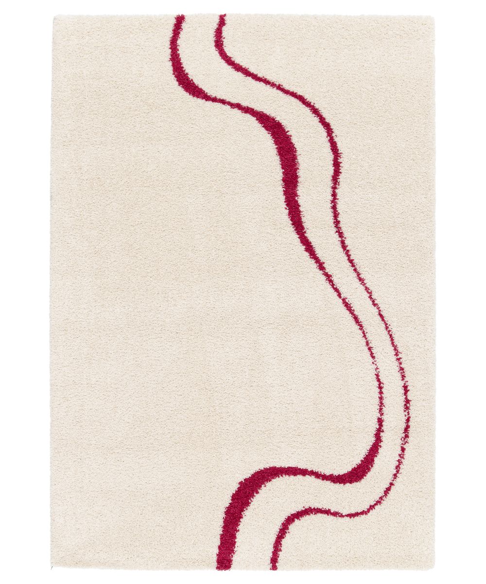 Alfombra de Pelo Largo - Mirage Méandre Marfil/Frambuesa - overzicht Alfombra de Pelo Largo - Mirage Méandre Marfil/Frambuesa - overzicht