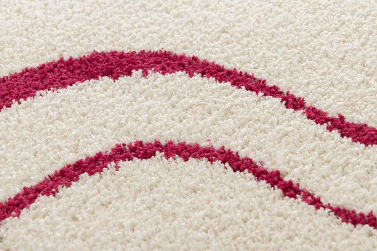 Alfombra de Pelo Largo - Mirage Méandre Marfil/Frambuesa Alfombra de Pelo Largo - Mirage Méandre Marfil/Frambuesa