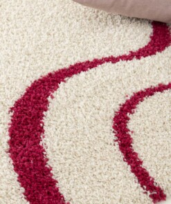 Alfombra de Pelo Largo - Mirage Méandre Marfil/Frambuesa Alfombra de Pelo Largo - Mirage Méandre Marfil/Frambuesa