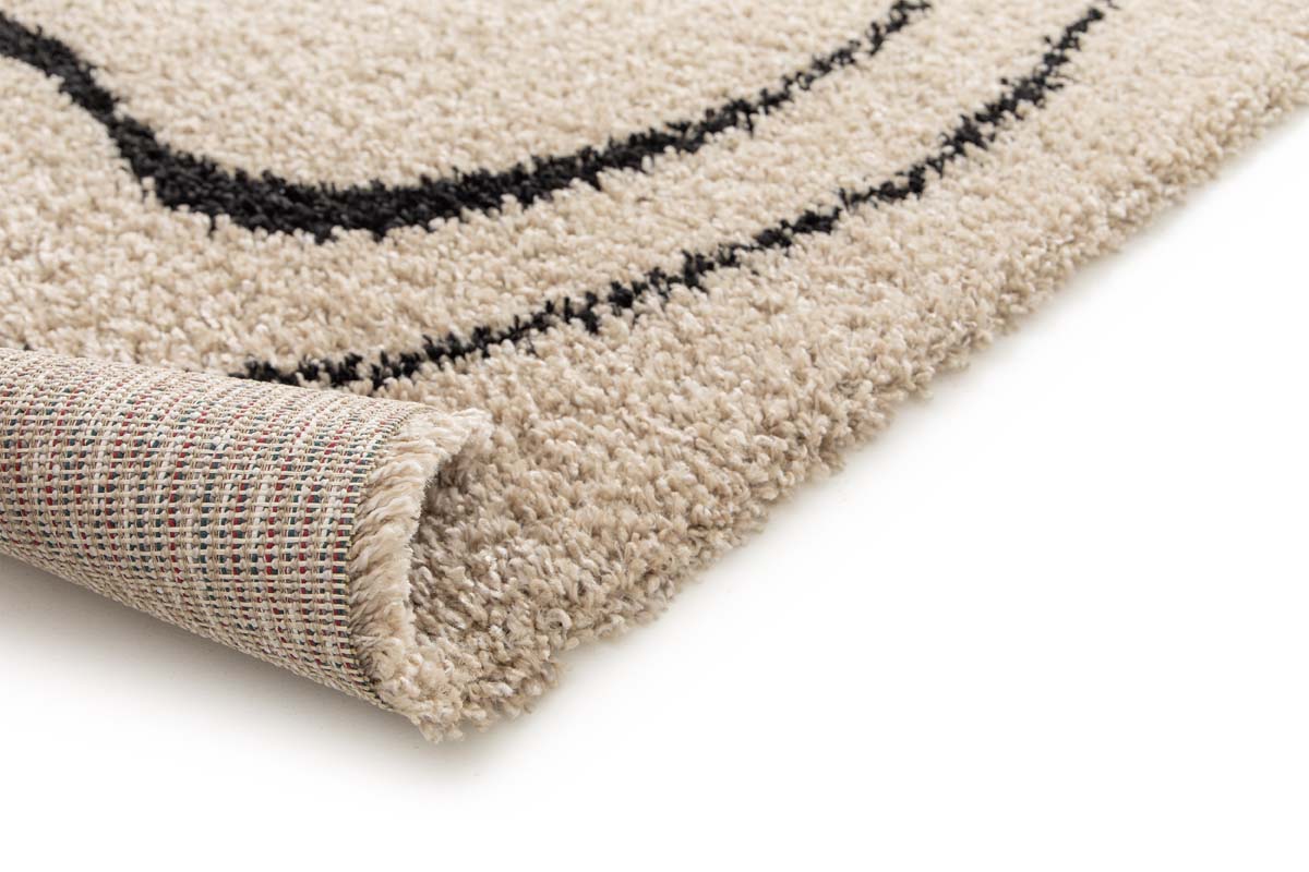 Alfombra de Pelo Largo - Mirage Méandre Beige/Negro Alfombra de Pelo Largo - Mirage Méandre Beige/Negro