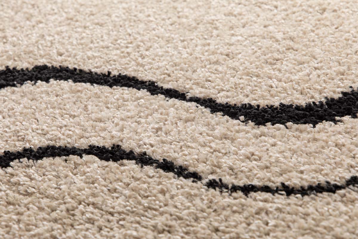 Alfombra de Pelo Largo - Mirage Méandre Beige/Negro Alfombra de Pelo Largo - Mirage Méandre Beige/Negro