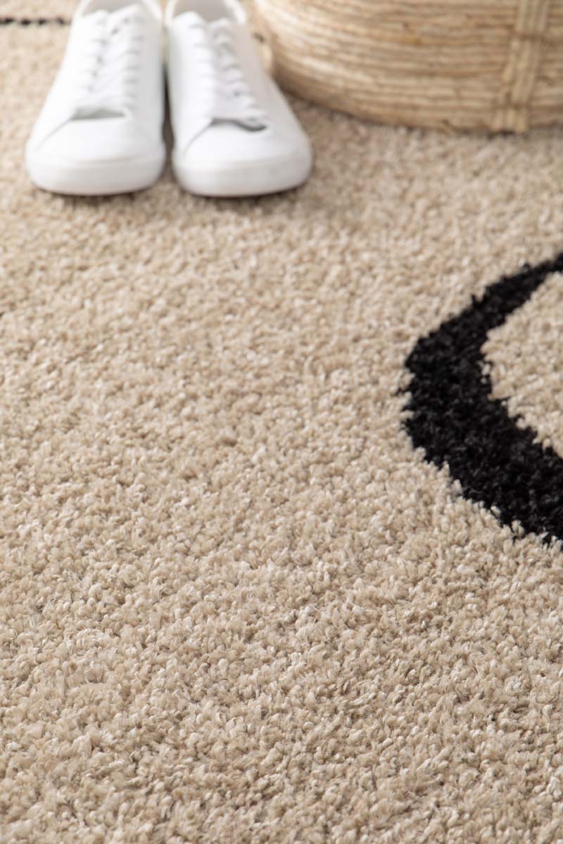 Alfombra de Pelo Largo - Mirage Méandre Beige/Negro Alfombra de Pelo Largo - Mirage Méandre Beige/Negro