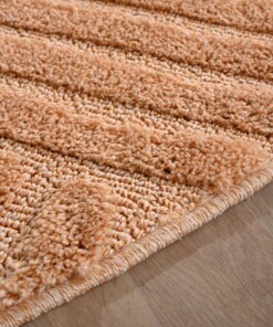 Alfombra redonda escandinava - Aven rosa salmón - close up, thumbnail