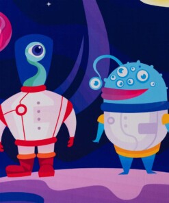 Alfombra infantil universo - Lumi multi - close up, thumbnail