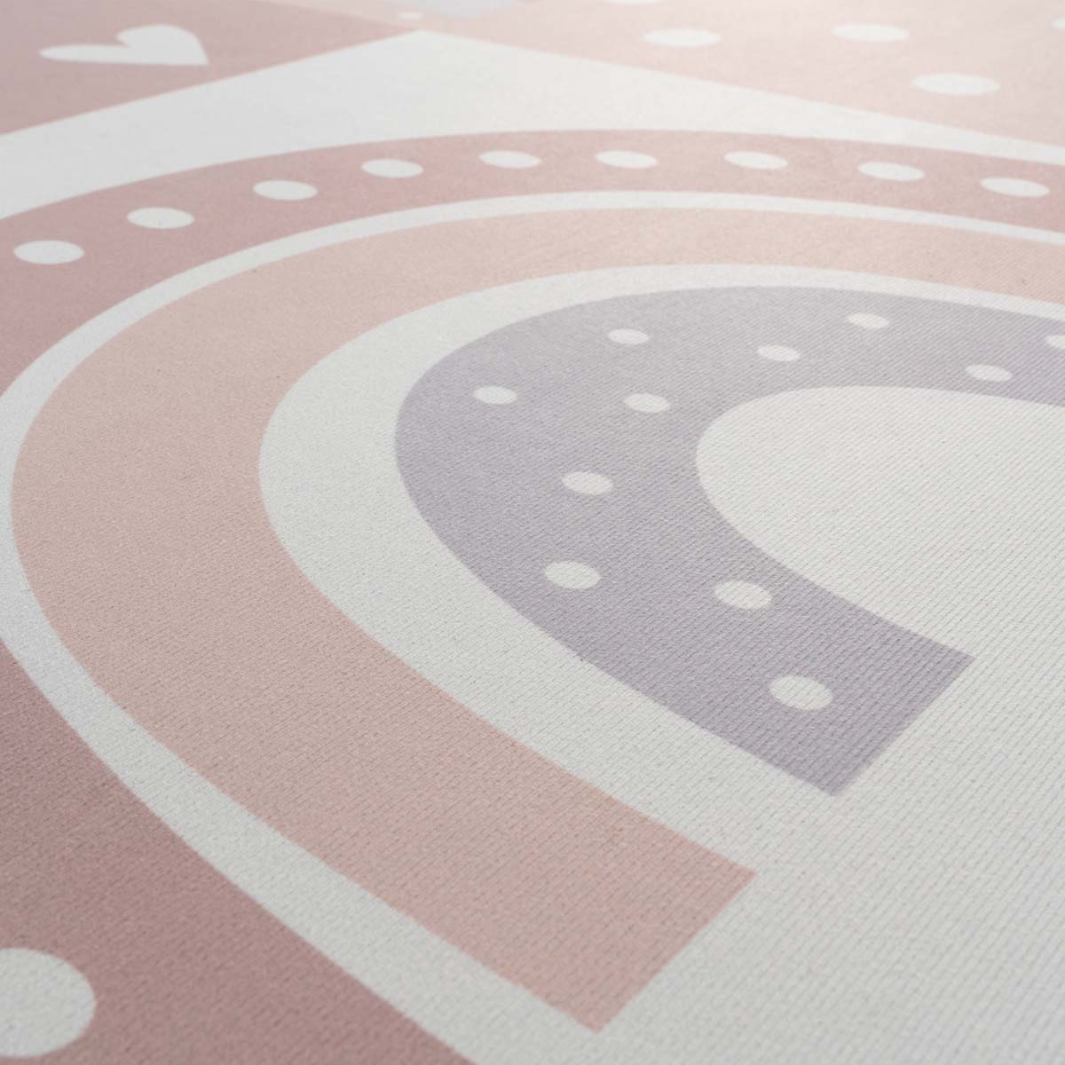 Alfombra infantil arcoíris - Lumi rosa claro - close up Alfombra infantil arcoíris - Lumi rosa claro - close up