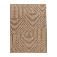 Alfombra yute exterior - Waves beige/negro - overzicht, thumbnail