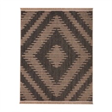 Alfombra yute exterior - Karo beige/negro - overzicht, thumbnail