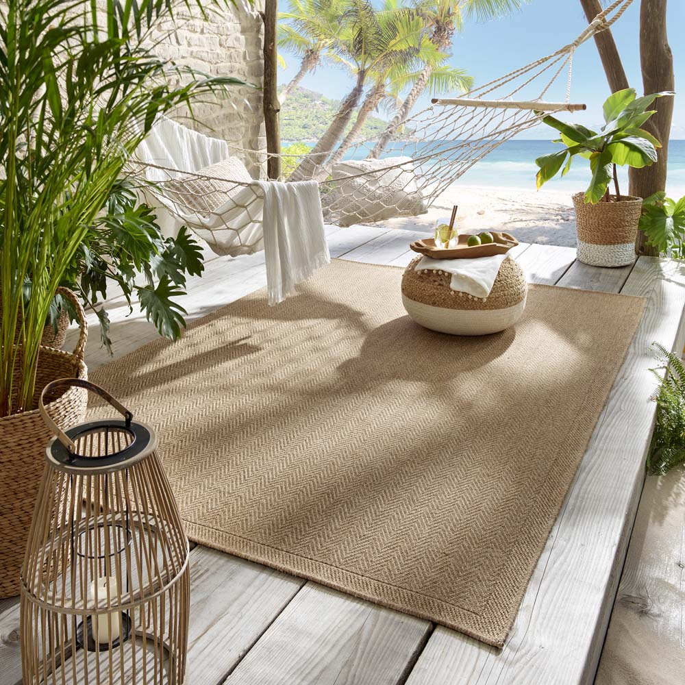 Alfombra yute exterior - Elara beige - sfeer Alfombra yute exterior - Elara beige - sfeer