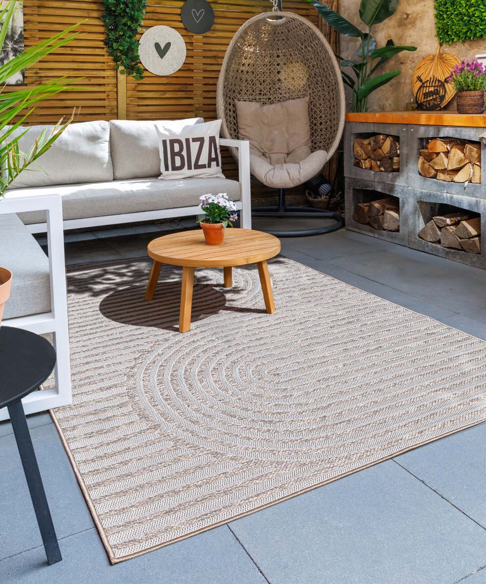 Alfombra de exterior - Mira Curve beige Alfombra de exterior - Mira Curve beige