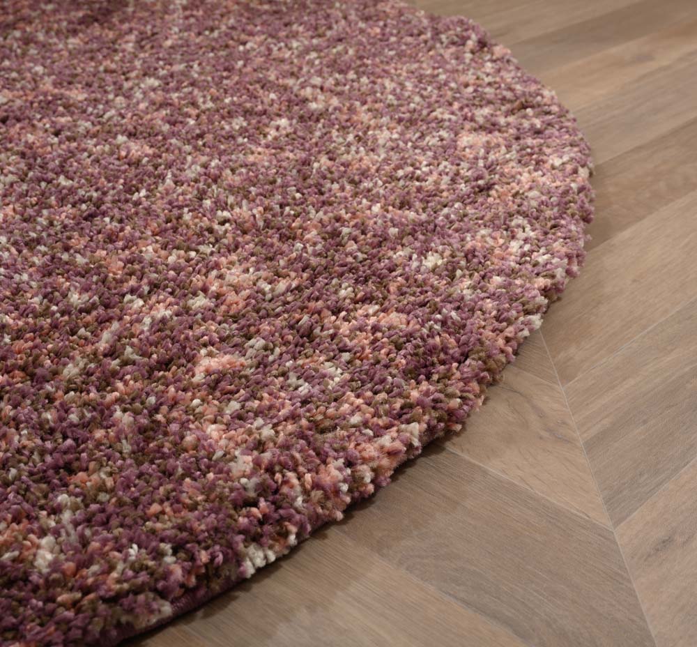 Alfombra pelo largo redonda - Blend rosa - close up Alfombra pelo largo redonda - Blend rosa - close up