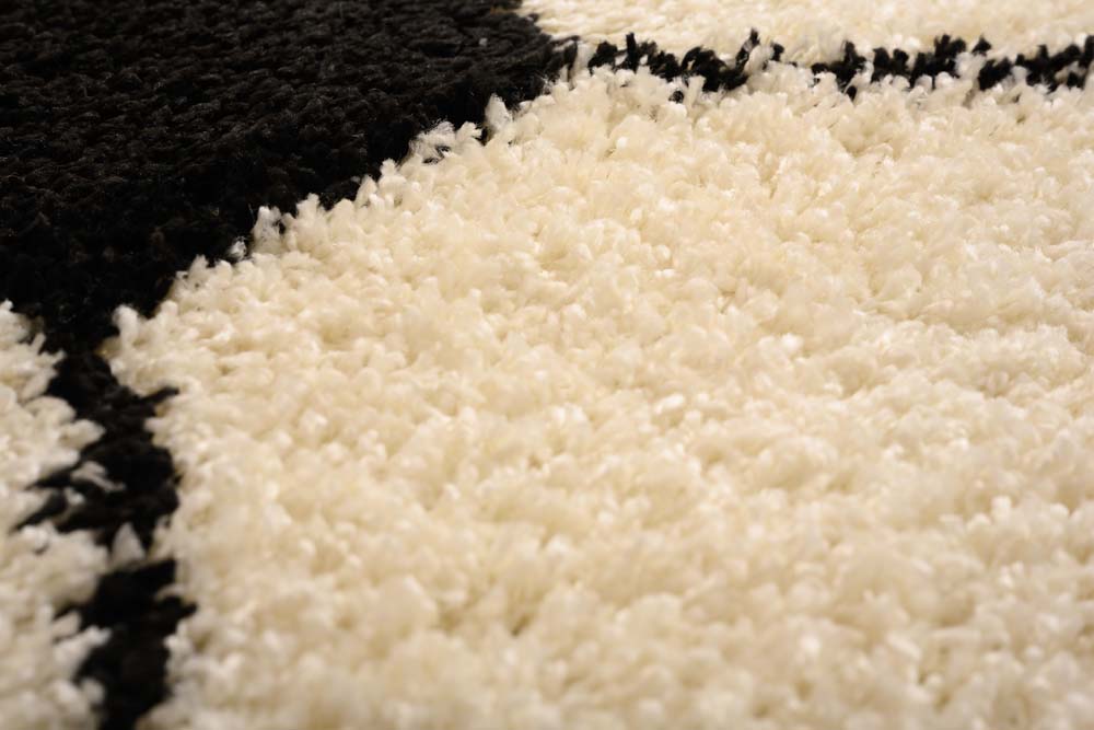 Alfombra fútbol redonda - Sports crema/negro - close up Alfombra fútbol redonda - Sports crema/negro - close up