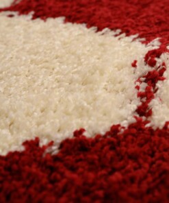 Alfombra fútbol redonda - Sports crema/rojo - close up, thumbnail