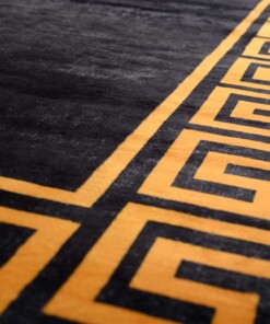 Alfombra lavable - Alessia negro/dorado - close up, thumbnail