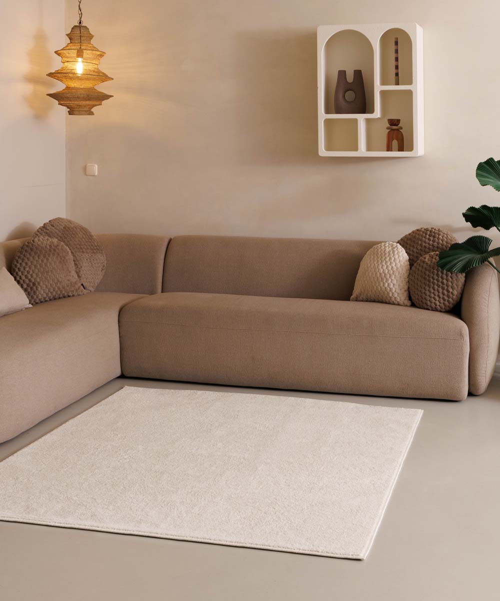 Alfombra cuadrada de pelo liso Fine - Champán Alfombra cuadrada de pelo liso Fine - Champán