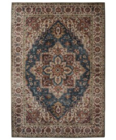 Alfombra exterior vintage​ - Valenca Brio beige/azul - overzicht, thumbnail