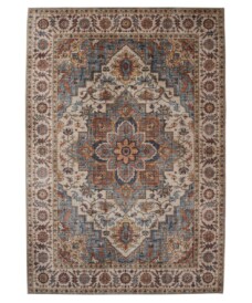 Alfombra exterior vintage​ - Valenca Brio beige/azul claro - overzicht, thumbnail