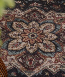 Alfombra exterior vintage​ - Valenca Brio rojo/azul oscuro