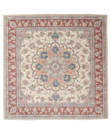 Alfombra exterior vintage cuadrada​ - Valenca Nova crema/tinto - overzicht, thumbnail