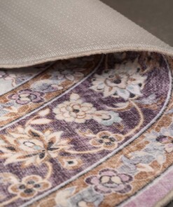 Alfombra exterior vintage ovalada​ - Valenca Nova morado/rosa - close up, thumbnail