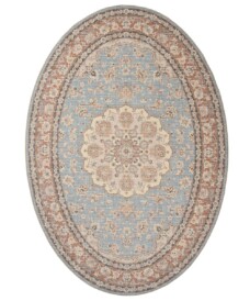 Alfombra exterior vintage ovalada​ - Valenca Nova azul claro/beige - overzicht, thumbnail