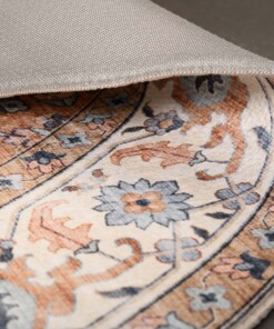 Alfombra exterior vintage ovalada​ - Valenca Fino dorado/azul