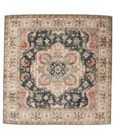 Alfombra exterior vintage cuadrada​ - Valenca Fino verde/rojo - overzicht, thumbnail