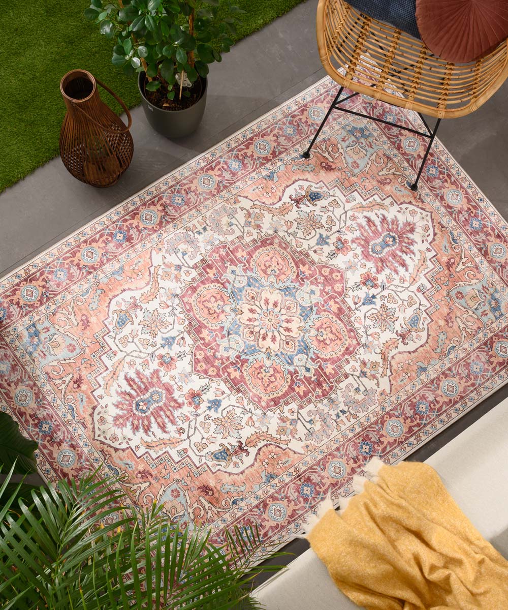 Alfombra exterior vintage - Valenca Fino crema/tinto - sfeer Alfombra exterior vintage - Valenca Fino crema/tinto - sfeer