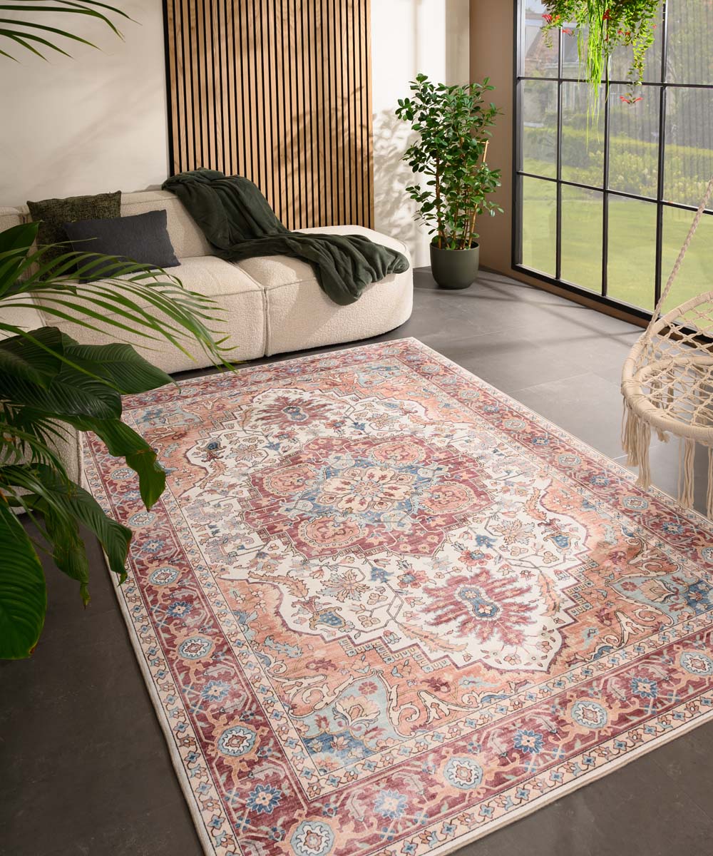 Alfombra exterior vintage - Valenca Fino crema/tinto - sfeer Alfombra exterior vintage - Valenca Fino crema/tinto - sfeer