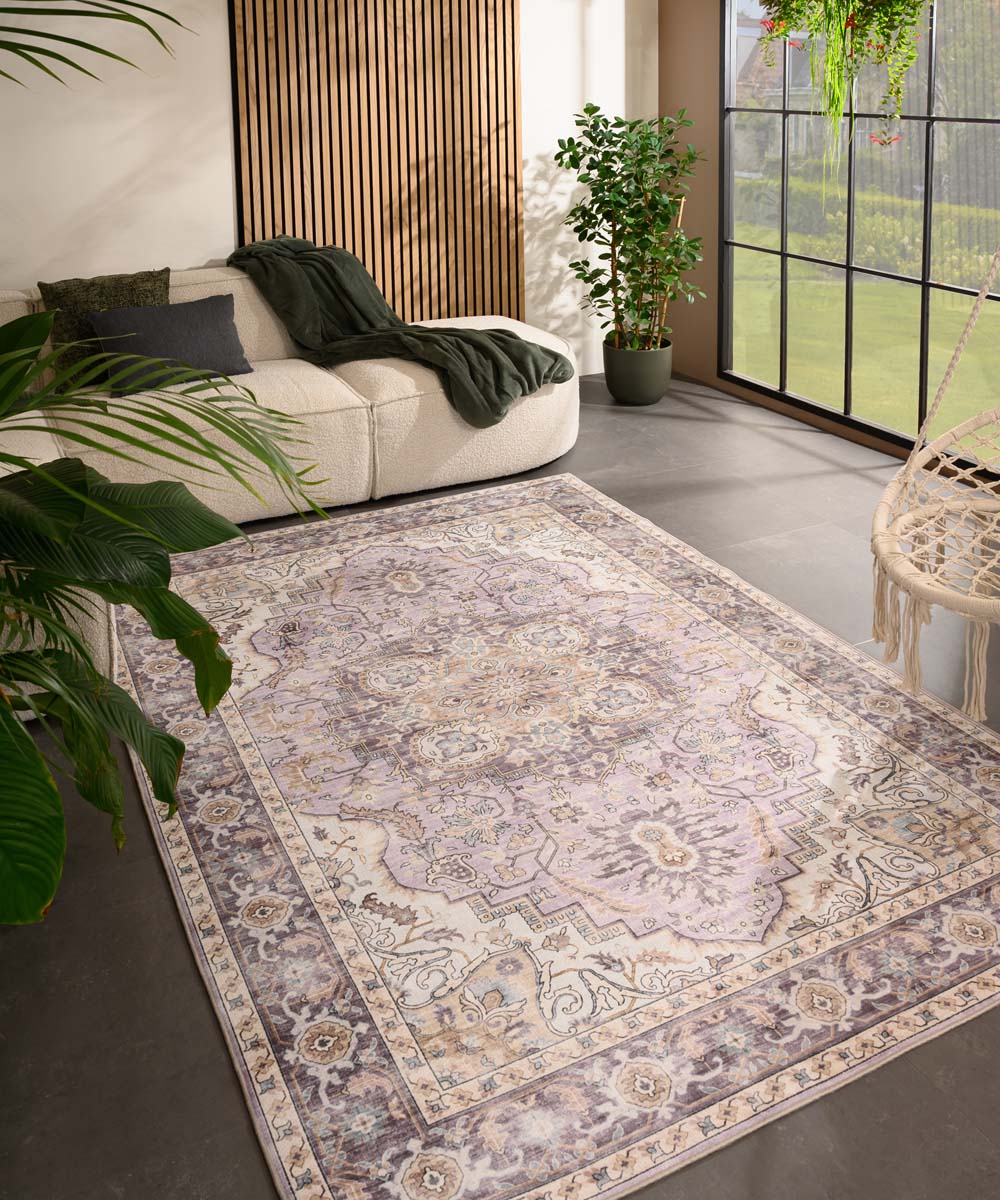 Alfombra exterior vintage - Valenca Fino morado/rosa - sfeer Alfombra exterior vintage - Valenca Fino morado/rosa - sfeer
