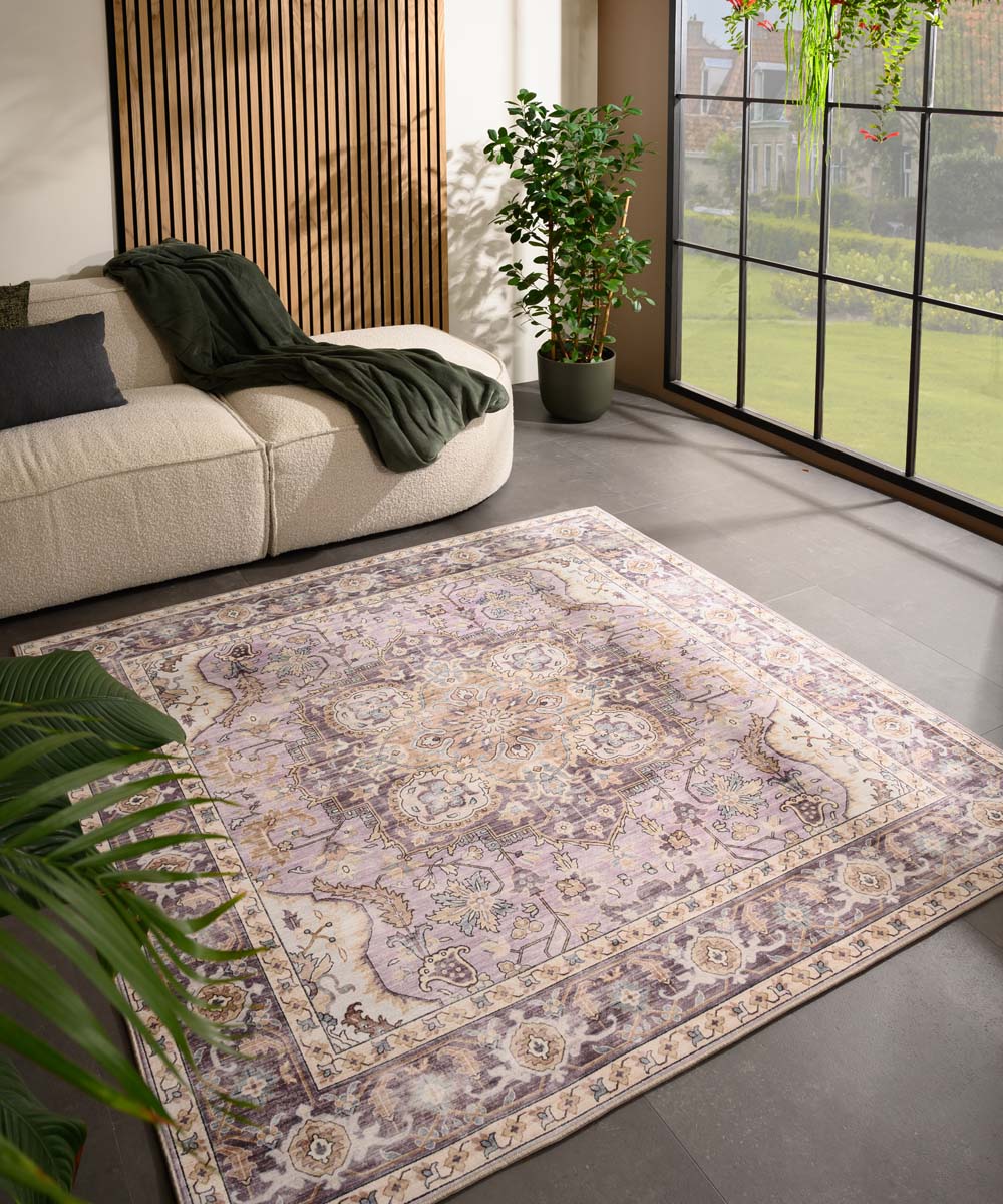 Alfombra exterior vintage cuadrada - Valenca Fino morado/rosa - sfeer Alfombra exterior vintage cuadrada - Valenca Fino morado/rosa - sfeer