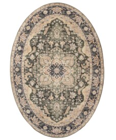 Alfombra exterior vintage ovalada​ - Valenca Fino beige/verde - overzicht, thumbnail