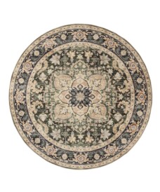 Alfombra exterior redonda vintage - Valenca Fino beige/verde - overzicht, thumbnail