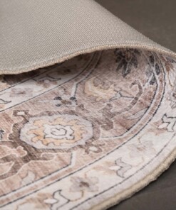 Alfombra exterior redonda vintage - Valenca Fino gris claro/beige